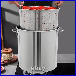 40L/42.27 Qt Stainless Steel 201 Stock Pot with Basket Cookware for Boiling