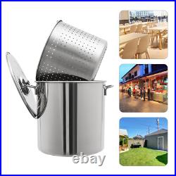 40L/42.27 Qt Stainless Steel 201 Stock Pot with Basket Cookware for Boiling