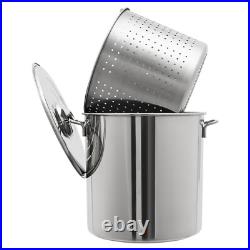 40L/42.27 Qt Stainless Steel 201 Stock Pot with Basket Cookware for Boiling