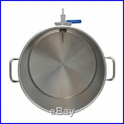 40L 42 Quart Stainless SS304 Brew Kettle Stock Pot with Ball Valve & Thermometer