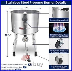 40QT Stainless Steel Stockpot With 200,000BTU Propane Burner