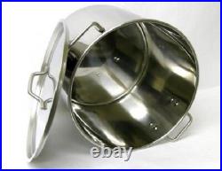 40 QT Stainless Steel Steamer Stock Pot Rack Canning Kettle Tamale Seafood Crab