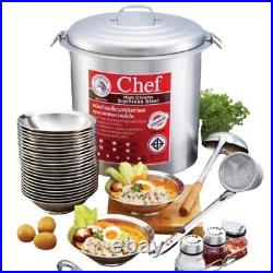 40 cm. Thai Noodle Soup Stockpot Pot Stainless Steel Zebra Chef Kitchen 3 Curved