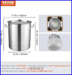 42QT Heavy Duty Stainless Steel Stockpot for Large Groups & Events