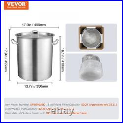 42 Quart Stainless Steel Stockpot Heavy Duty Commercial Grade Multipurpose