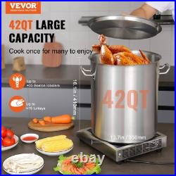 42 Quart Stainless Steel Stockpot Heavy Duty Commercial Grade Multipurpose