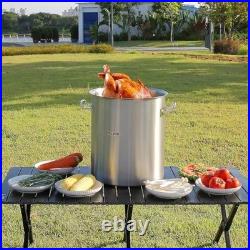 42 Quart Stainless Steel Stockpot Heavy Duty Cooking Pot with Strainer & Lid f