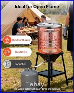 42 Quart Stainless Steel Stockpot Heavy Duty Cooking Pot with Strainer & Lid f