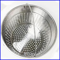 44-Qt Stainless Stockpot with Basket for Boils, Steaming, Gumbo & Stews