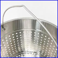 44-Qt Stainless Stockpot with Basket for Boils, Steaming, Gumbo & Stews