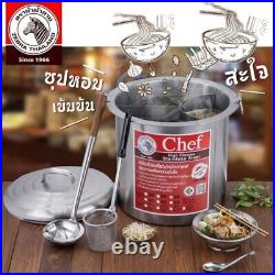45 cm. Extra Large Thai Noodle Soup Stockpot Stainless Steel Pot Zebra Chef Thail