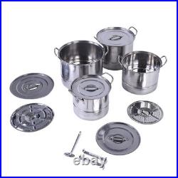 4PC Stainless Steel Stock Pot Set For Induction Cooking