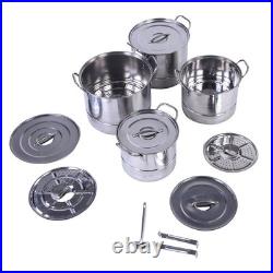4PC Stainless Steel Stock Pot Set For Induction Cooking
