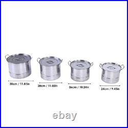 4PC Stainless Steel Stock Pot Set For Induction Cooking