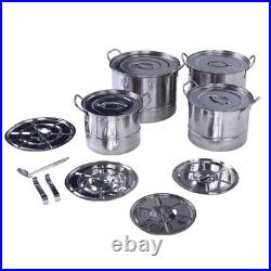 4PC Stainless Steel Stock Pot Set For Induction Cooking