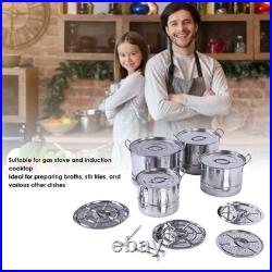 4PC Stainless Steel Stock Pot Set For Induction Cooking
