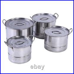 4PC Stainless Steel Stock Pot Set For Induction Cooking