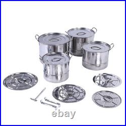 4PC Stainless Steel Stock Pot Set For Induction Cooking