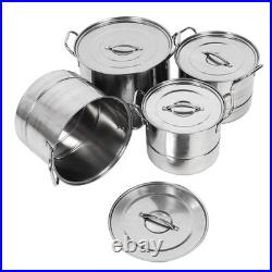 4Pcs Stockpot Set Stainless Steel Cooking Soup Stock Pot With Lid For Home