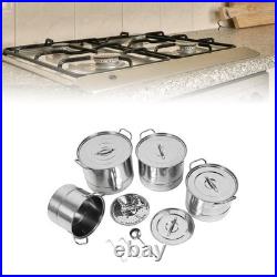 4Pcs Stockpot Set Stainless Steel Cooking Soup Stock Pot With Lid For Home