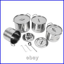 4Pcs Stockpot Set Stainless Steel Cooking Soup Stock Pot With Lid For Home