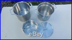 4-Piece All-Clad 12 Qt Multi-Pot Stock Pot Strainer Steamer Lid Stainless Steel