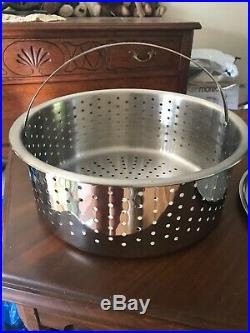 4 Piece All-Clad 12 Qt Multi-Pot Stock Pot Strainer Steamer Lid Stainless Steel