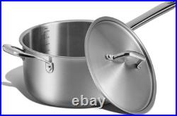 4 QT Professional Stainless Steel Saucepan with Lid, Induction Ready