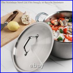 4 QT Professional Stainless Steel Saucepan with Lid, Induction Ready