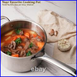 4 QT Professional Stainless Steel Saucepan with Lid, Induction Ready