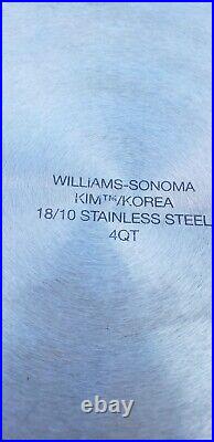4 qt Stock Pot & Steamer & Strainer Williams Sonoma KIM Stainless Steel Rare