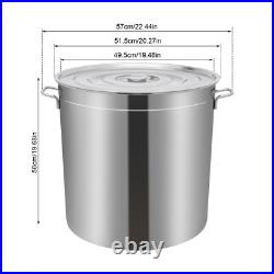 50L/52.8Qt Stainless Steel Stock Pot Kitchen Cooking Pot With Basket & Lid