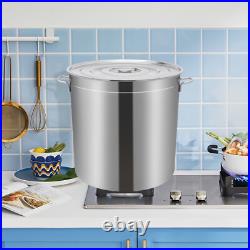 50L/52.8Qt Stainless Steel Stock Pot Kitchen Cooking Pot With Basket & Lid