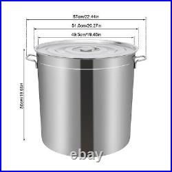 50L/52.8Qt Stock Pot Stainless Steel Stock Pot Kitchen Cooking Pot With Basket