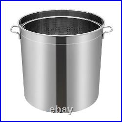 50L/52.8Qt Stock Pot Stainless Steel Stock Pot Kitchen Cooking Pot With Basket