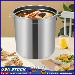50L/52.8Qt Stock Pot Stainless Steel Stock Pot Kitchen Cooking Pot with Basket