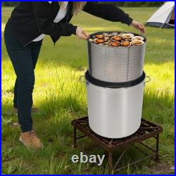 50L/52.8Qt Stock Pot Stainless Steel Stock Pot Kitchen Cooking Pot with Basket