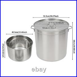 50L/52.8Qt Stock Pot Stainless Steel Stock Pot Kitchen Cooking Pot with Basket