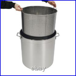 50L/52.8Qt Stock Pot Stainless Steel Stock Pot Kitchen Cooking Pot with Basket