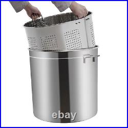 50L/52.8Qt Stock Pot Stainless Steel Stock Pot Kitchen Cooking Pot with Basket 50L/52.8Qt Stock Pot Stainless Steel Stock Pot Kitchen Cooking Pot with Basket