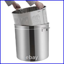 50L/52.8Qt Stock Pot Stainless Steel Stock Pot Kitchen Cooking Pot with Basket