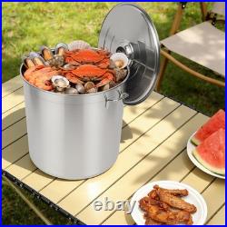 50L/52.8Qt Stock Pot Stainless Steel Stock Pot Kitchen Cooking Pot with Basket