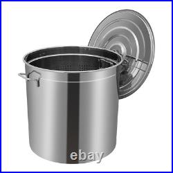 50L/52.8Qt Stock Pot Stainless Steel Stock Pot Kitchen Cooking Pot with Basket