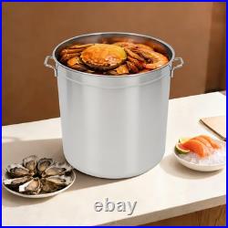 50L/52.8Qt Stock Pot Stainless Steel Stock Pot Kitchen Cooking Pot with Basket