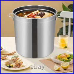 50L/52.8Qt Stock Pot Stainless Steel Stock Pot Kitchen Cooking Pot with Basket