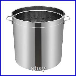 50L/52.8Qt Stock Pot Stainless Steel Stock Pot Kitchen Cooking Pot with Basket
