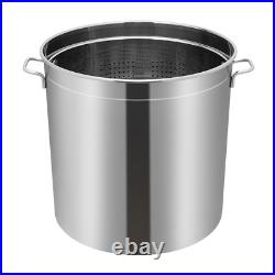 50L/52.8Qt Stock Pot Stainless Steel Stock Pot Kitchen Cooking Pot with Basket