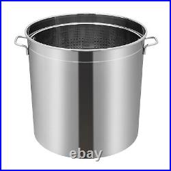 50L/52.8Qt Stock Pot Stainless Steel Stock Pot Kitchen Cooking Pot with Basket 50L/52.8Qt Stock Pot Stainless Steel Stock Pot Kitchen Cooking Pot with Basket
