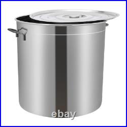 50L/52.8Qt Stock Pot Stainless Steel Stock Pot Kitchen Cooking Pot with Basket