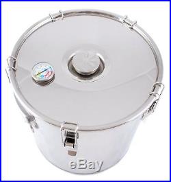 50L Stock pot fermenter stainless steel bucket with clips for BEER wine brew lid